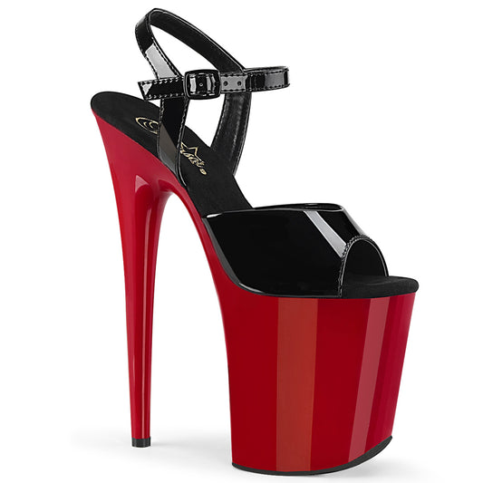 Pleaser Sandales pour femmes FLAMINGO-809 blk pat / rouge