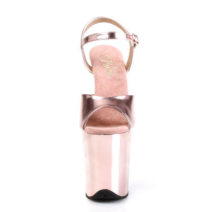 Pleaser Sandales pour femmes FLAMINGO-809 Rose Gold rencontré. Chrome en PU / rose