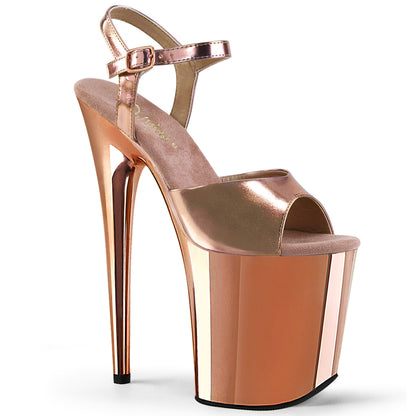 Pleaser Sandales pour femmes FLAMINGO-809 Rose Gold rencontré. Chrome en PU / rose