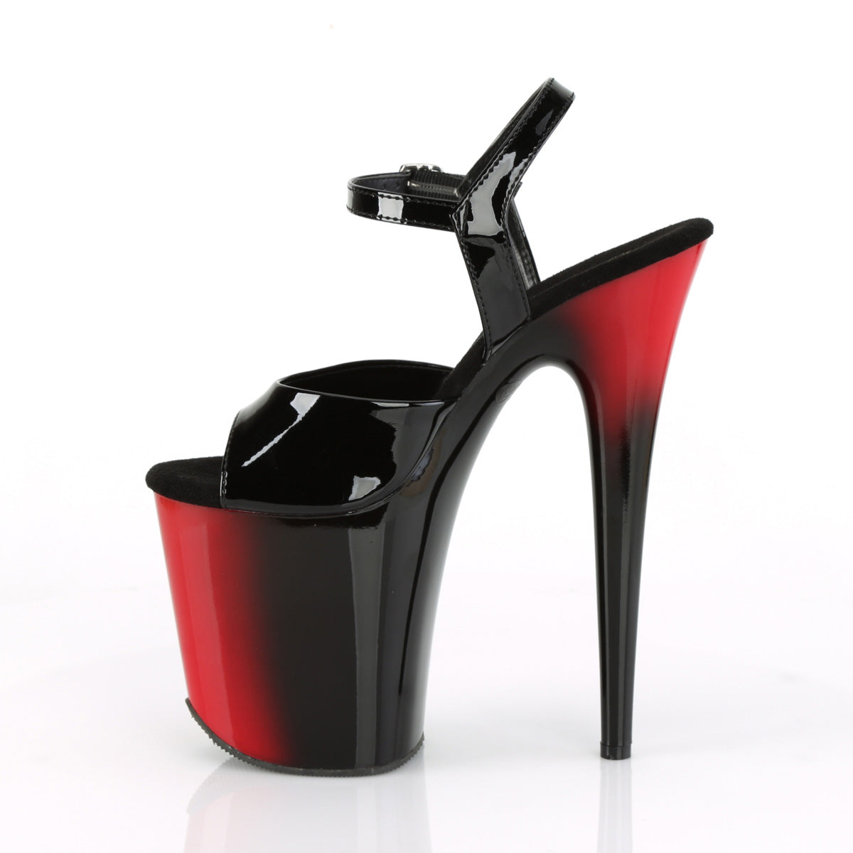 Pleaser Womens Sandals FLAMINGO-809BR Blk Pat/Red-Blk