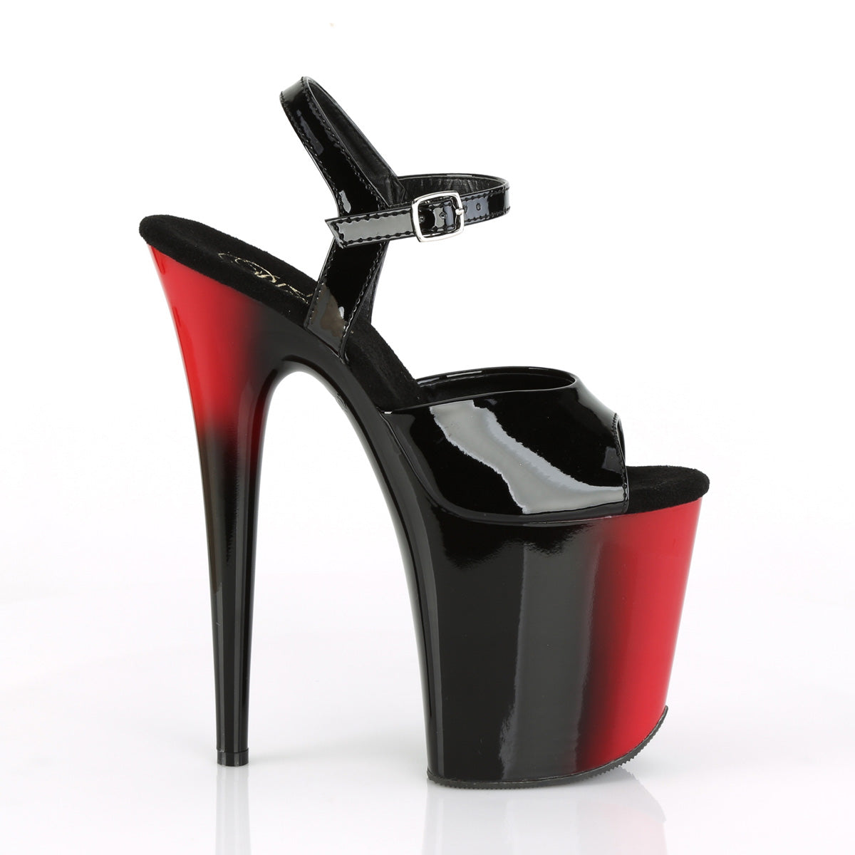 Pleaser Womens Sandals FLAMINGO-809BR Blk Pat/Red-Blk