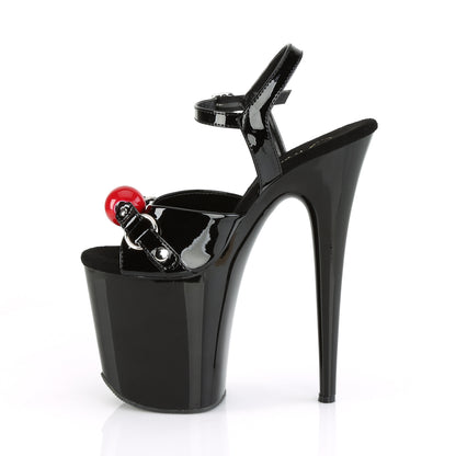 Pleaser Womens Sandals FLAMINGO-809GB Blk Pat/Blk