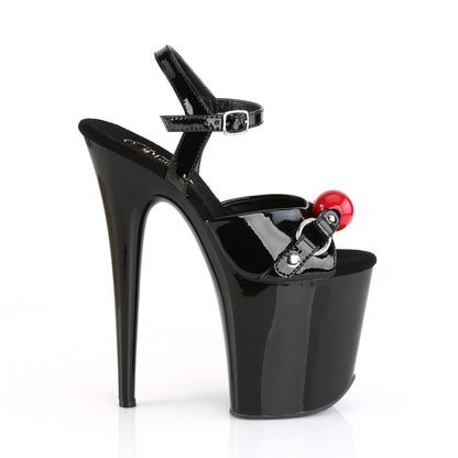 Pleaser Womens Sandals FLAMINGO-809GB Blk Pat/Blk