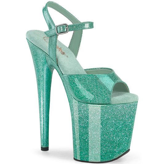 Pleaser   FLAMINGO-809gp aqua paillette pat / m