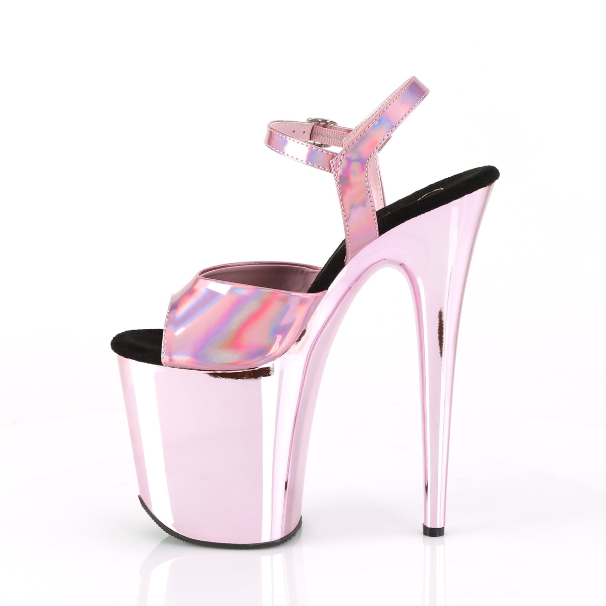 Pleaser Sandales pour femmes FLAMINGO-809hg B. hologramme rose / b. Chrome rose