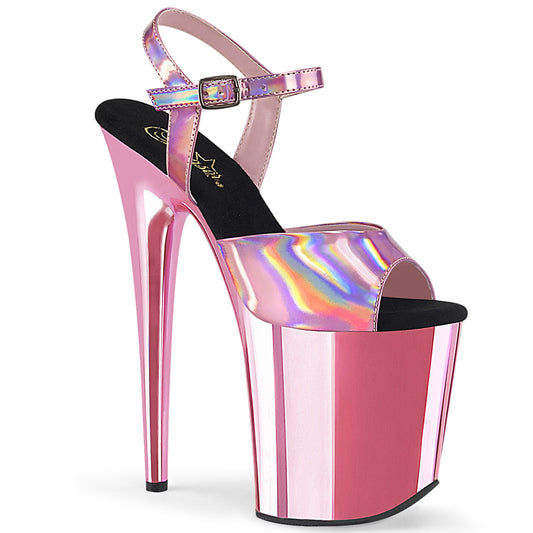 Pleaser Sandales pour femmes FLAMINGO-809hg B. hologramme rose / b. Chrome rose