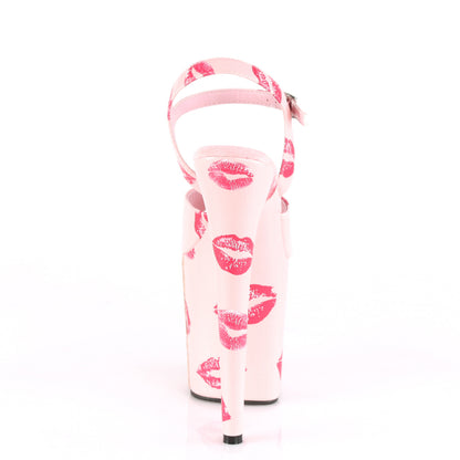 Pleaser Womens Sandals FLAMINGO-809KISSES B. Pink Faux Leather/B. Pink Faux Leather