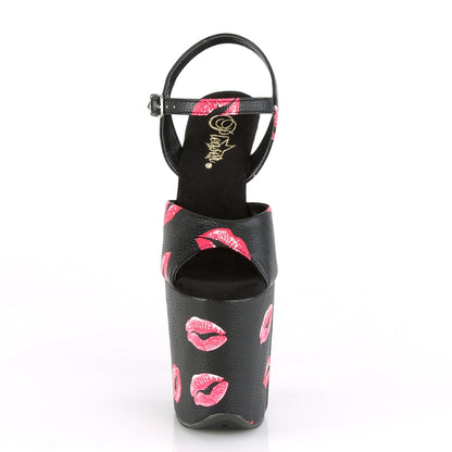 Pleaser Sandales pour femmes FLAMINGO-809Kisses Blk Faux Cuir / Blk Faux Cuir