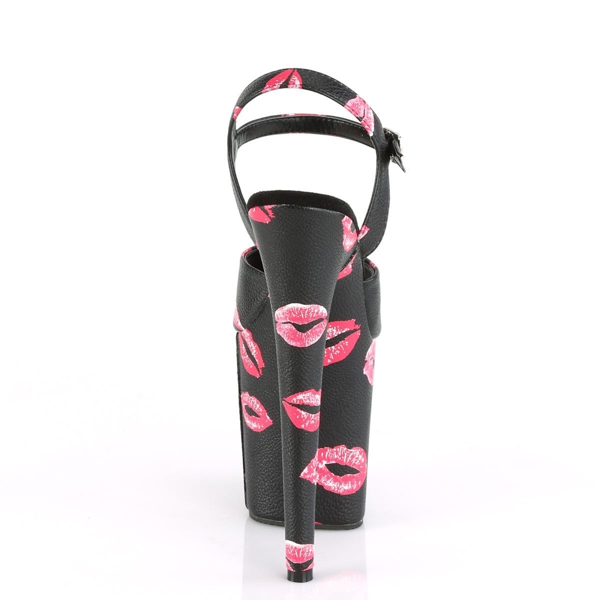 Pleaser Sandales pour femmes FLAMINGO-809Kisses Blk Faux Cuir / Blk Faux Cuir