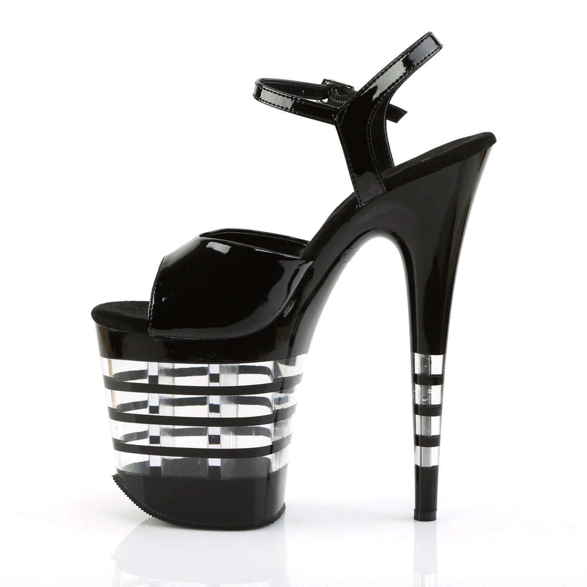 Pleaser Sandales pour femmes FLAMINGO-809ln blk pat / blk