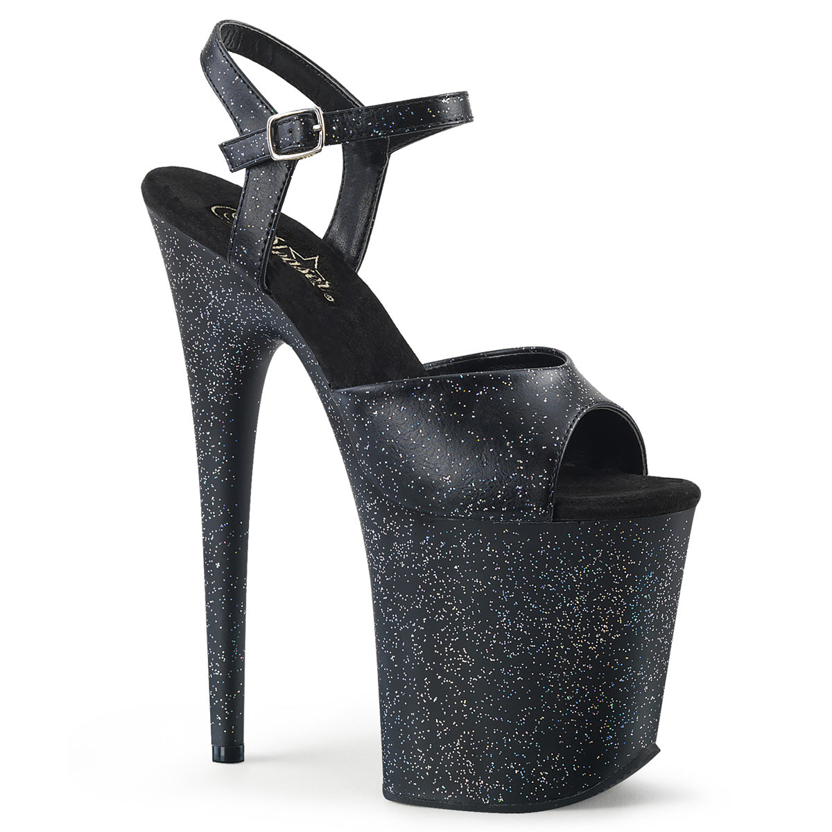 Pleaser Sandales pour femmes FLAMINGO-809mg BLK FAUX CUIR / BLK MATTE