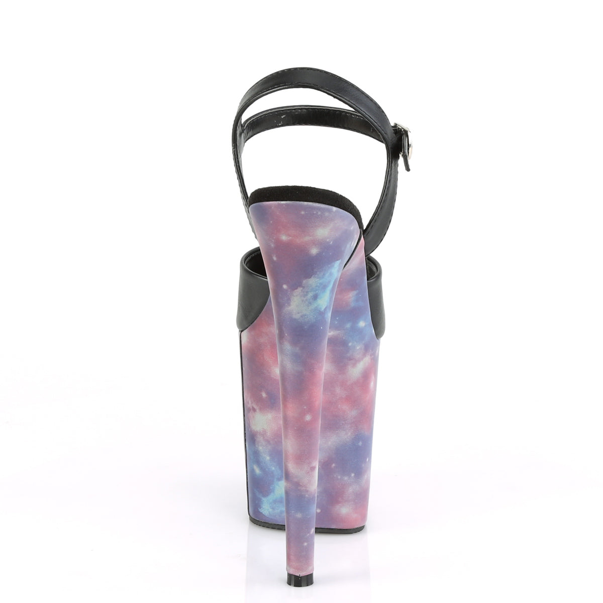 Pleaser Sandales pour femmes FLAMINGO-809refl Blk Faux Cuir / Violet-Bleu Reflective