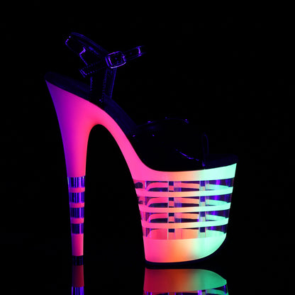 Pleaser Sandales pour femmes FLAMINGO-809vln blk pat / néon multi
