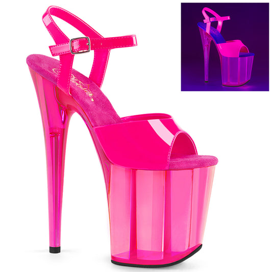 Pleaser Sandales pour femmes FLAMINGO-809uvt néon H. Pat / h rose. Rose teinté