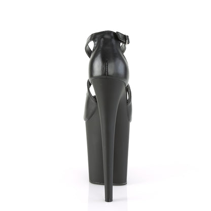 Pleaser Sandales pour femmes FLAMINGO-821 BLK FAUX CUIR / BLK MATTE