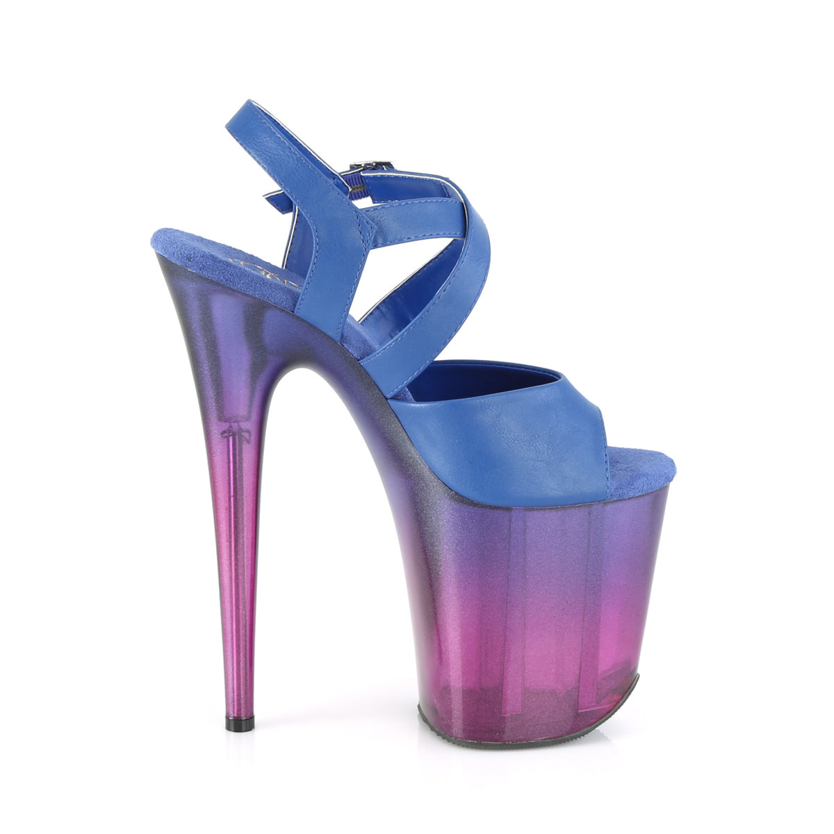 Pleaser Sandales pour femmes FLAMINGO-822t en simili cuir bleu / bleu-violet ombre