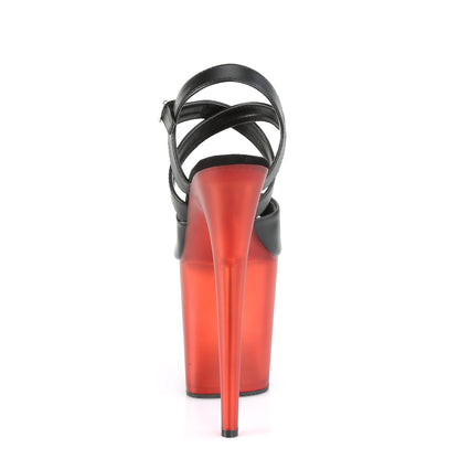 Pleaser Sandales pour femmes FLAMINGO-822t Blk Faux Cuir / Rouge givré