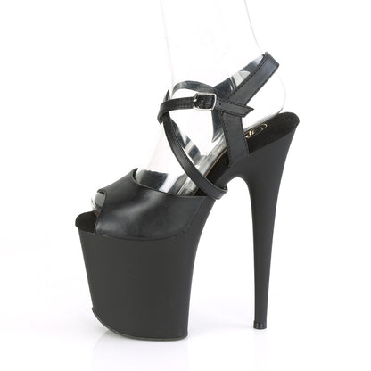 Pleaser Sandales pour femmes FLAMINGO-824 BLK FAUX CUIR / BLK MATTE
