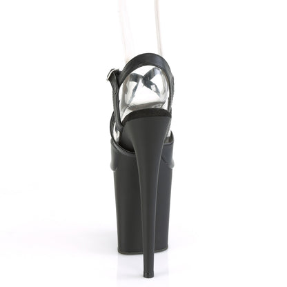 Pleaser Sandales pour femmes FLAMINGO-824 BLK FAUX CUIR / BLK MATTE