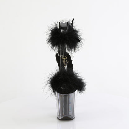 Pleaser   FLAMINGO-824F CLR-BLK FUR / M