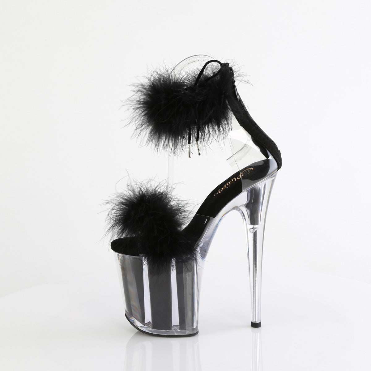 Pleaser   FLAMINGO-824F CLR-BLK FUR / M