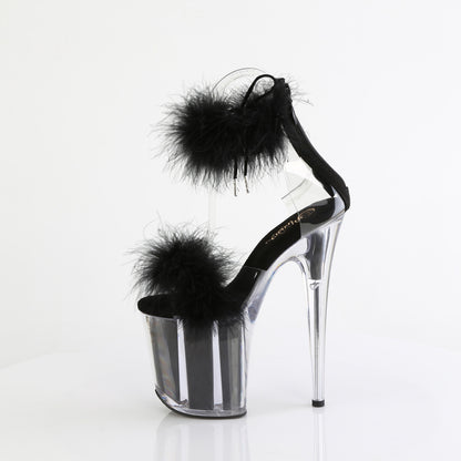 Pleaser   FLAMINGO-824F CLR-BLK FUR / M
