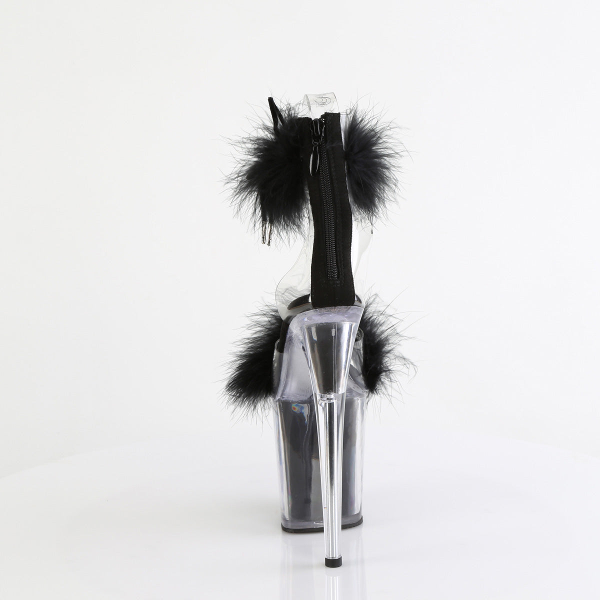 Pleaser   FLAMINGO-824F CLR-BLK FUR / M