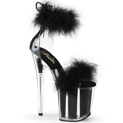 Pleaser   FLAMINGO-824F CLR-BLK FUR / M