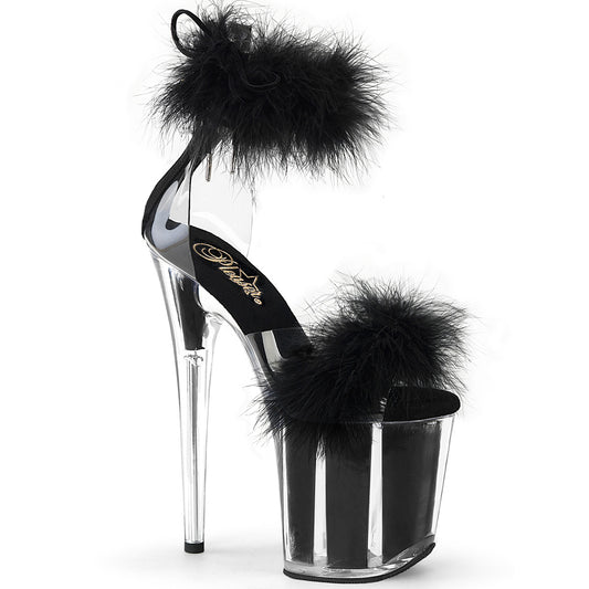Pleaser   FLAMINGO-824F CLR-BLK FUR / M