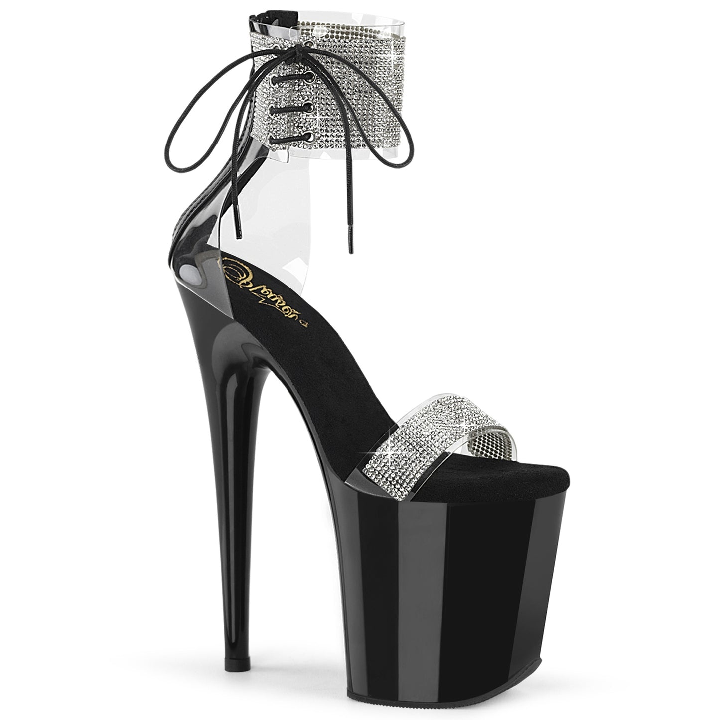 Pleaser   FLAMINGO-827RS CLR-BLK / BLK