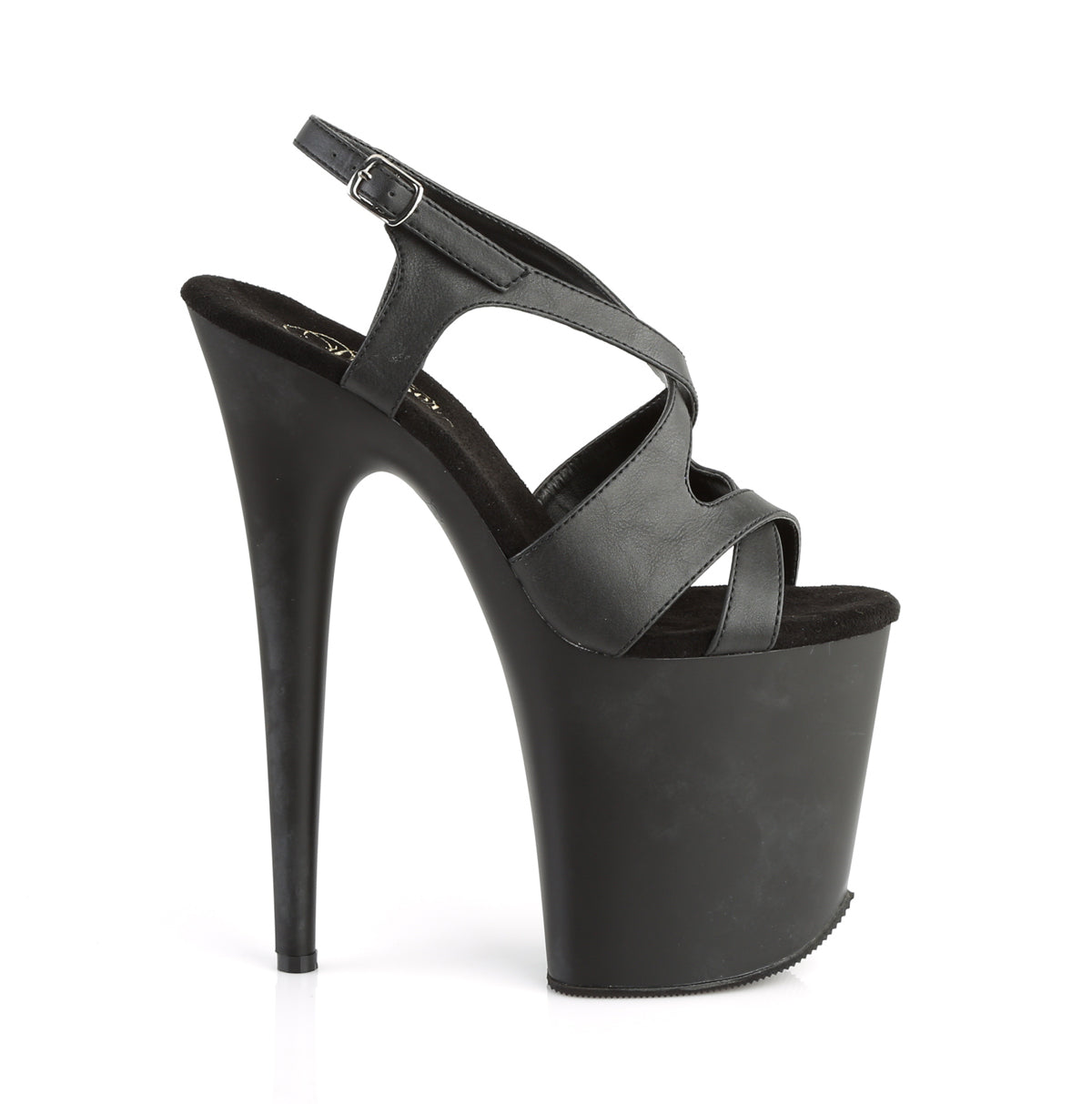 Pleaser Sandales pour femmes FLAMINGO-831 BLK FAUX CUIR / BLK MATTE