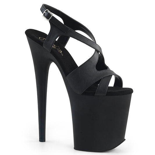 Pleaser Sandales pour femmes FLAMINGO-831 BLK FAUX CUIR / BLK MATTE