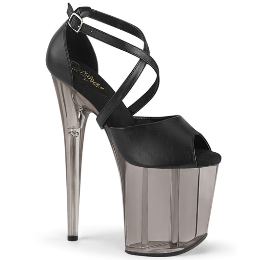 Pleaser Sandales pour femmes FLAMINGO-840T BLK FAUX CUIR / BLK MATTE