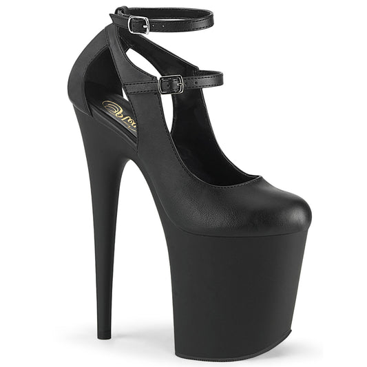 Pleaser Sandales pour femmes FLAMINGO-850 Blk Faux Cuir / Blk Matte