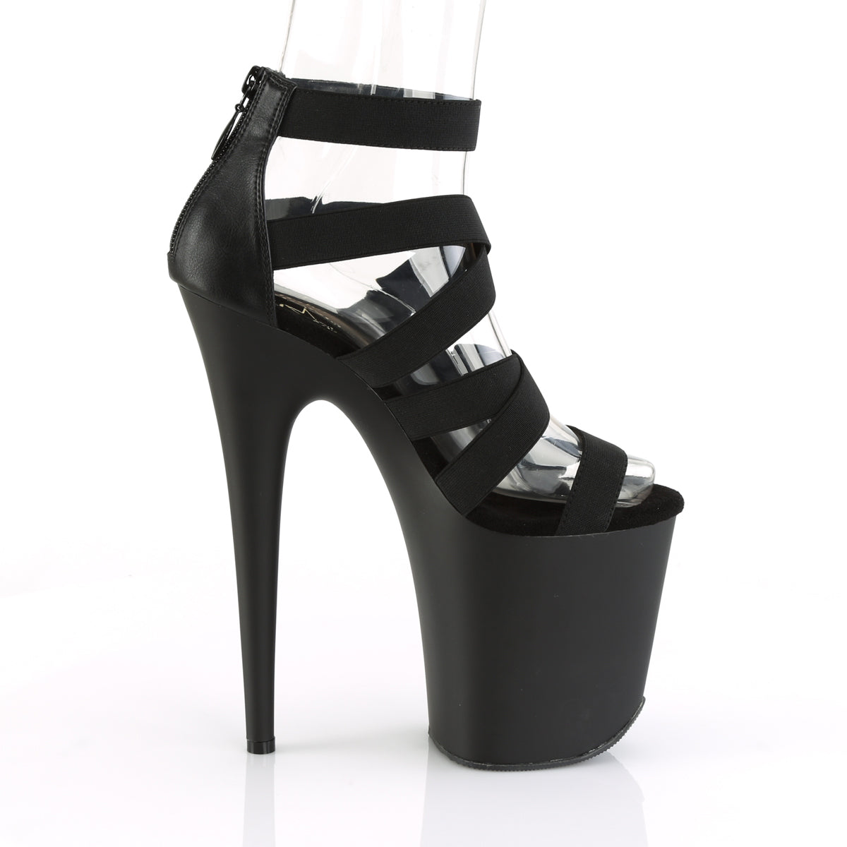 Pleaser Sandales pour femmes FLAMINGO-859 BLK BAND BAND-FAUX CUIR / BLK MATTE