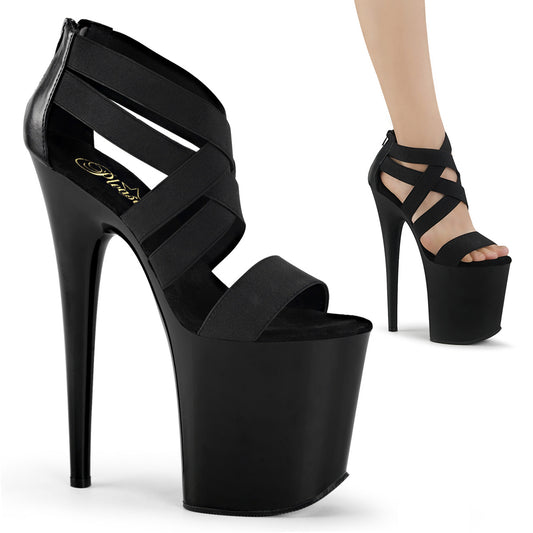 Pleaser Sandales pour femmes FLAMINGO-869 BLK BAND BAND-FAUX CUIR / BLK MATTE