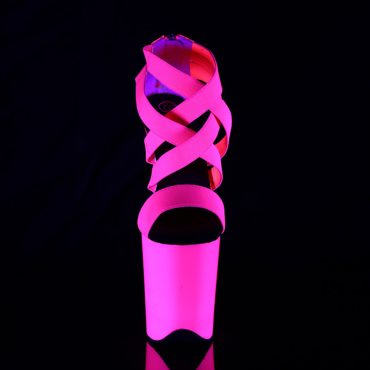 Pleaser Sandales pour femmes FLAMINGO-869UV Néon H. Bande élastique rose-Pat / néon H. rose