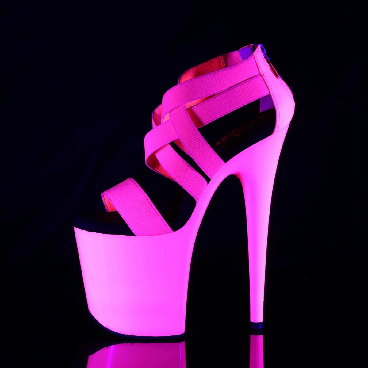Pleaser Sandales pour femmes FLAMINGO-869UV Néon H. Bande élastique rose-Pat / néon H. rose