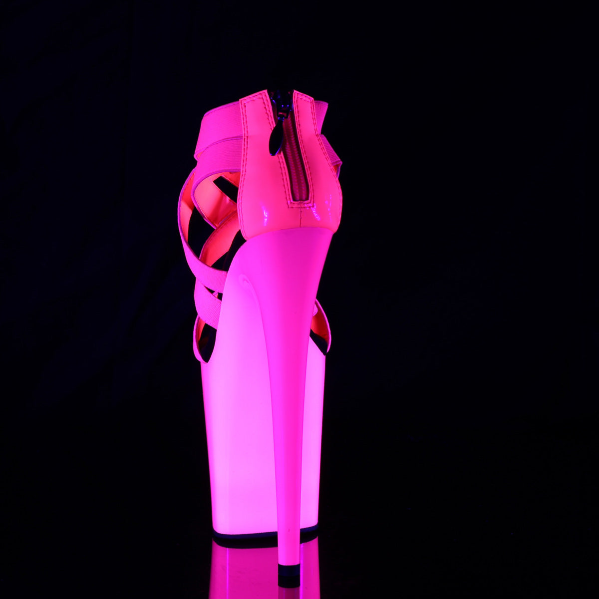 Pleaser Sandales pour femmes FLAMINGO-869UV Néon H. Bande élastique rose-Pat / néon H. rose