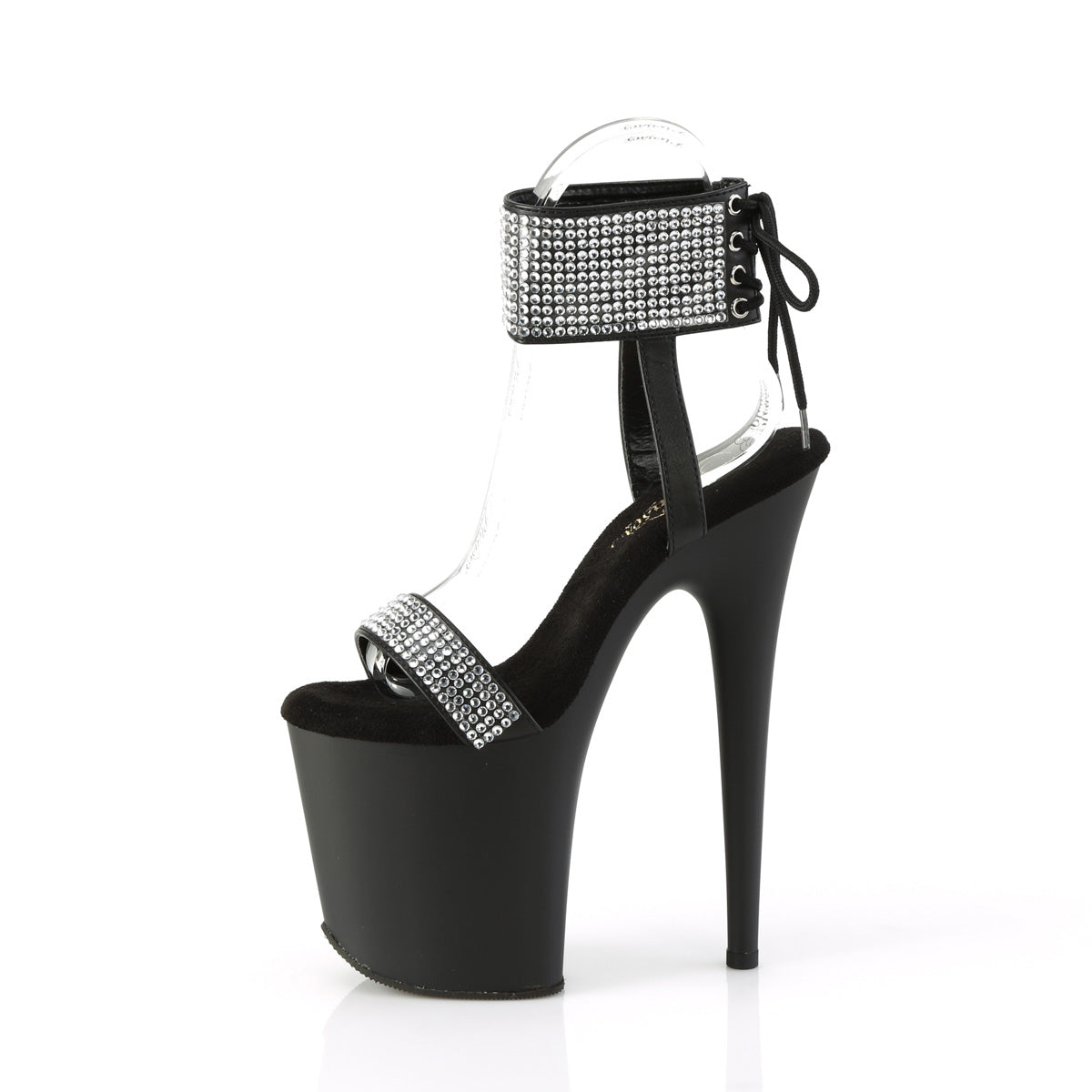 Pleaser   FLAMINGO-870 Blk Faux Leather-RS/Blk Matte