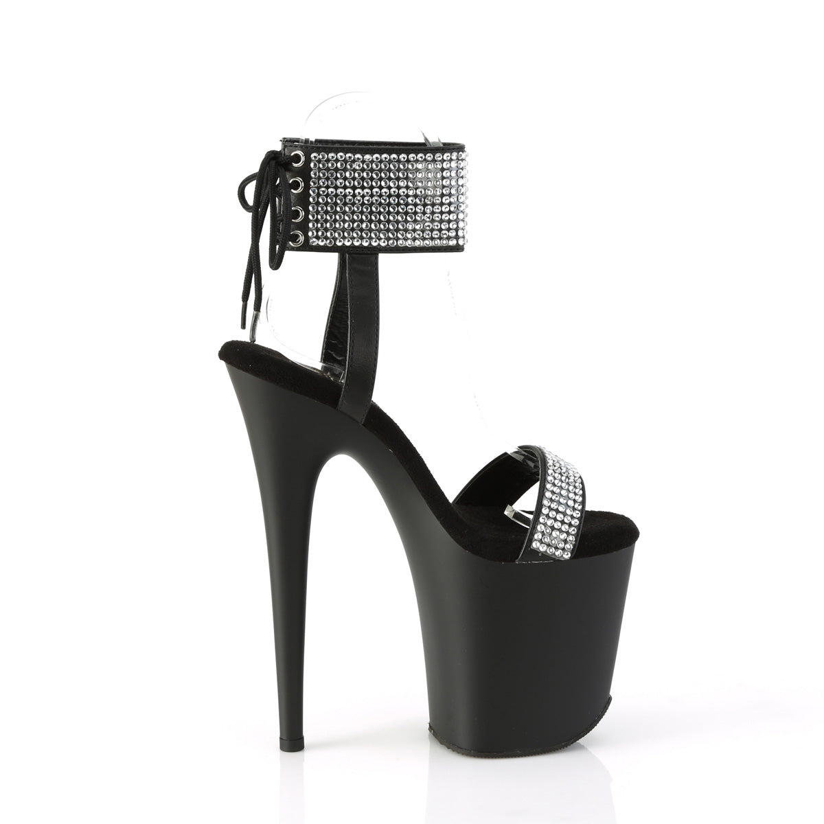 Pleaser   FLAMINGO-870 Blk Faux Leather-RS/Blk Matte
