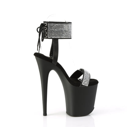 Pleaser   FLAMINGO-870 Blk Faux Leather-RS/Blk Matte