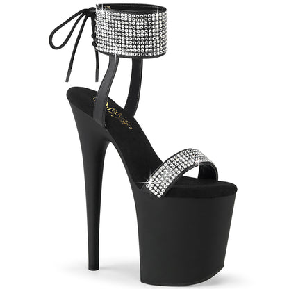 Pleaser   FLAMINGO-870 Blk Faux Leather-RS/Blk Matte