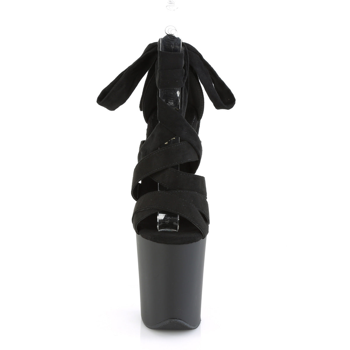 Pleaser Sandales pour femmes FLAMINGO-876 BLK FAUX SUDE / BLK MATTE