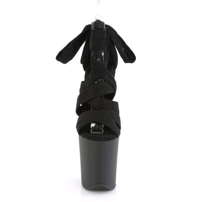 Pleaser Sandales pour femmes FLAMINGO-876 BLK FAUX SUDE / BLK MATTE
