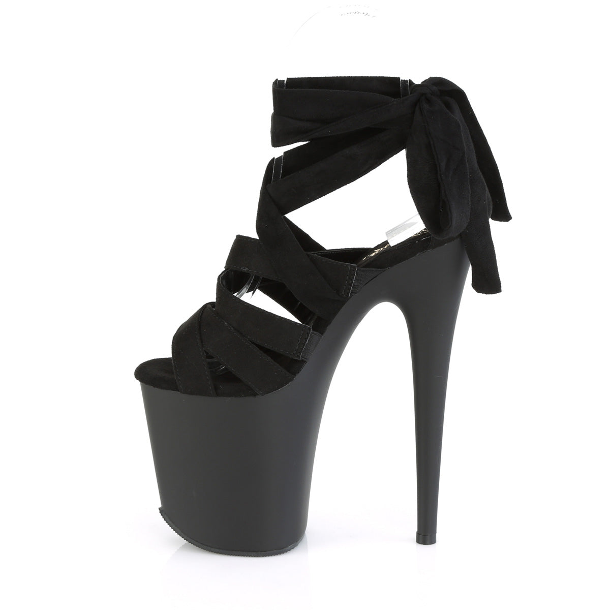 Pleaser Sandales pour femmes FLAMINGO-876 BLK FAUX SUDE / BLK MATTE