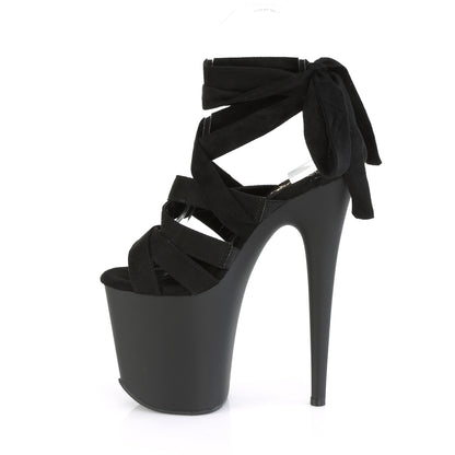 Pleaser Sandales pour femmes FLAMINGO-876 BLK FAUX SUDE / BLK MATTE