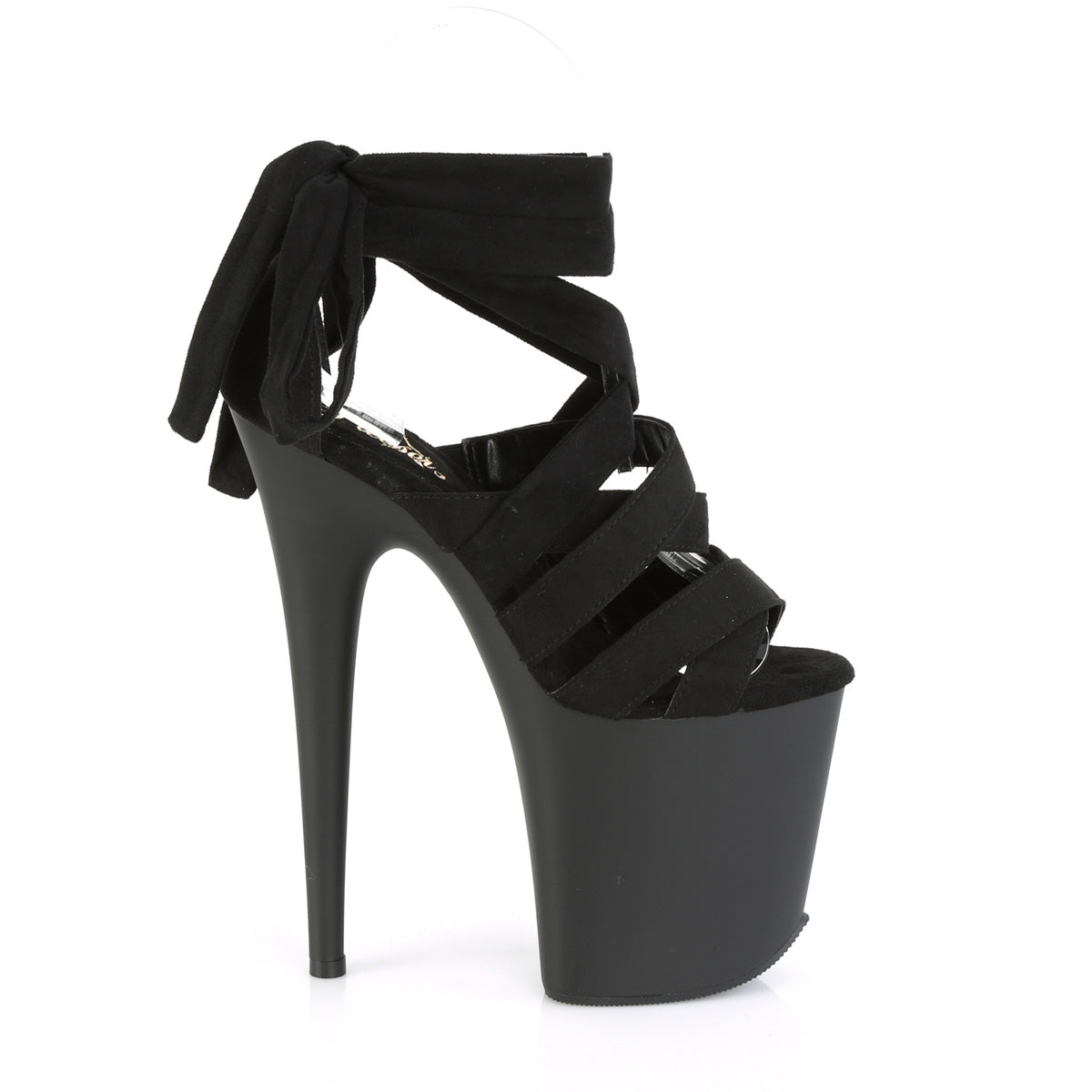Pleaser Sandales pour femmes FLAMINGO-876 BLK FAUX SUDE / BLK MATTE