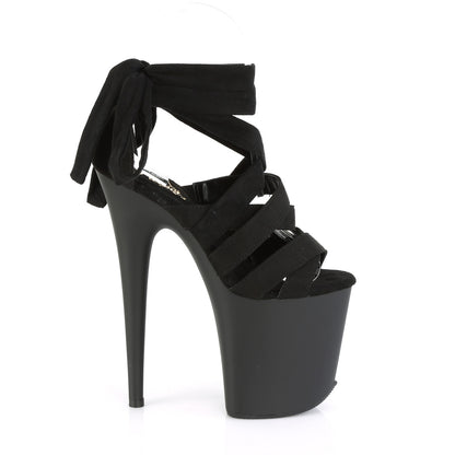 Pleaser Sandales pour femmes FLAMINGO-876 BLK FAUX SUDE / BLK MATTE
