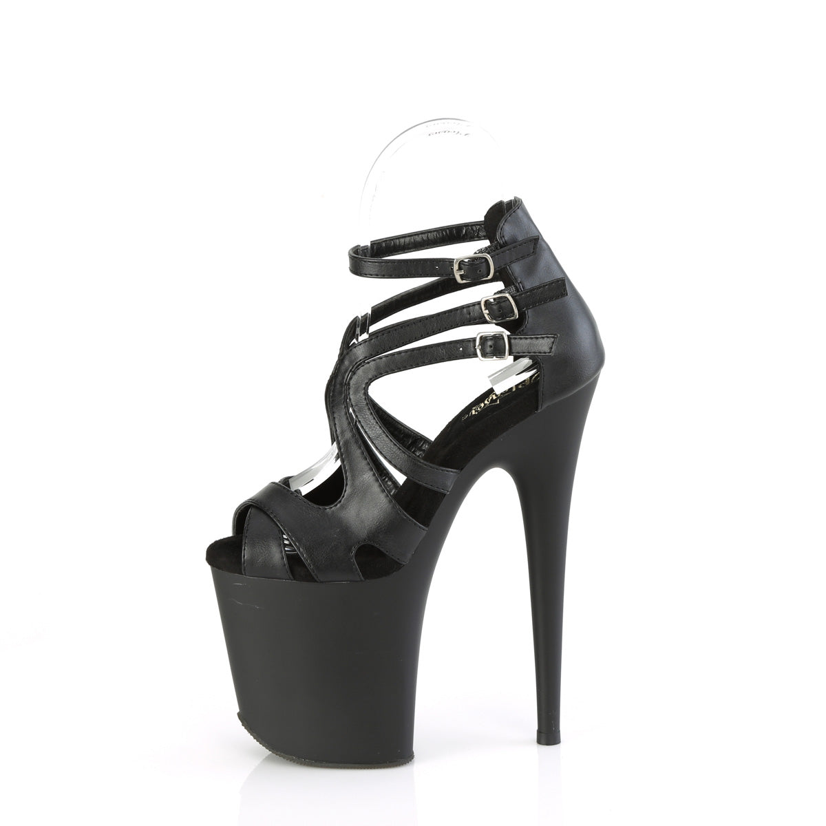 Pleaser   FLAMINGO-877 Blk Faux Leather/Blk Matte